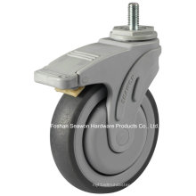 Screw with Brake Type Plastic Medical TPR Caster